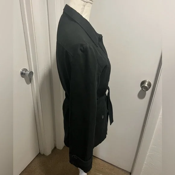 $598 Zadig & Voltaire T Gillier Black Zip-up Belted Women Jacket - Picture 6 of 9